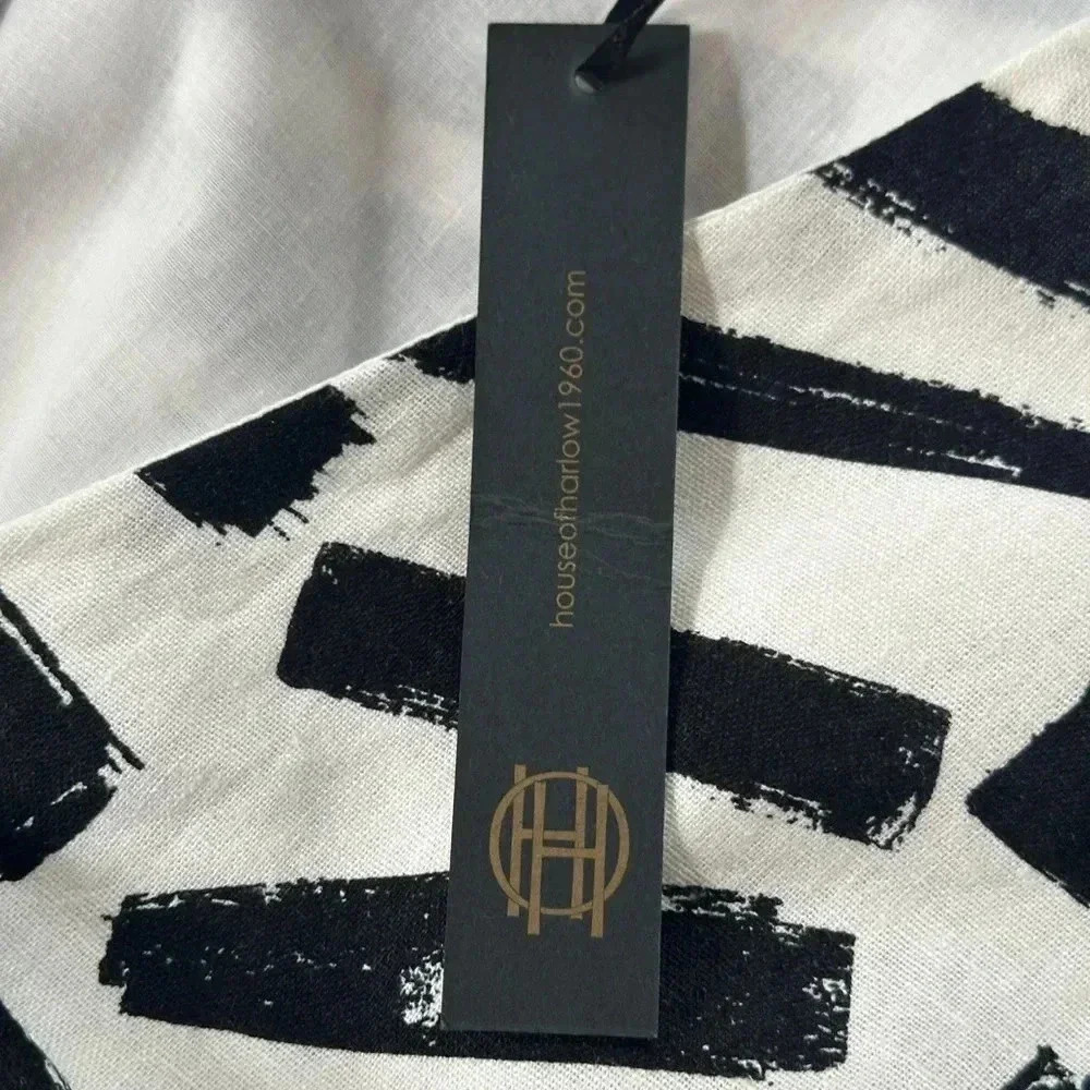 NWT House of Harlow 1960 Black/White Geometric Print Skirt & Top Set Size Large - Picture 8 of 10